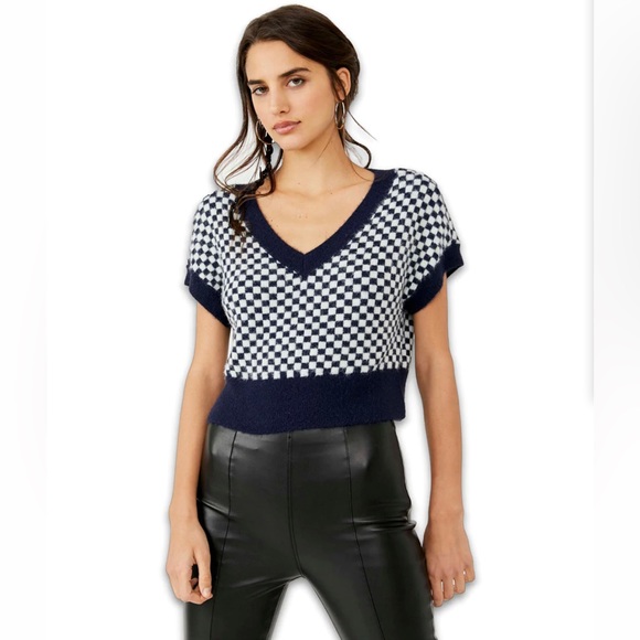 Free People Sweaters - Free People Through The Motion Vest in Sapphire Sage Combo Size M